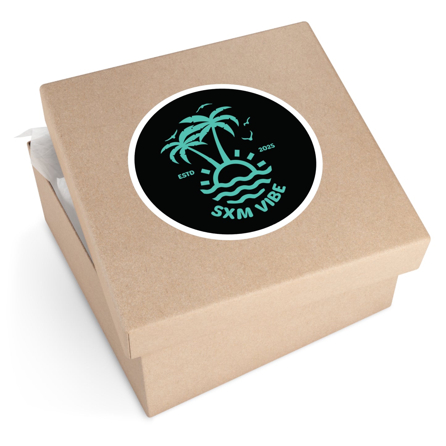 SXM Vibe Black/Turquoise Round Stickers