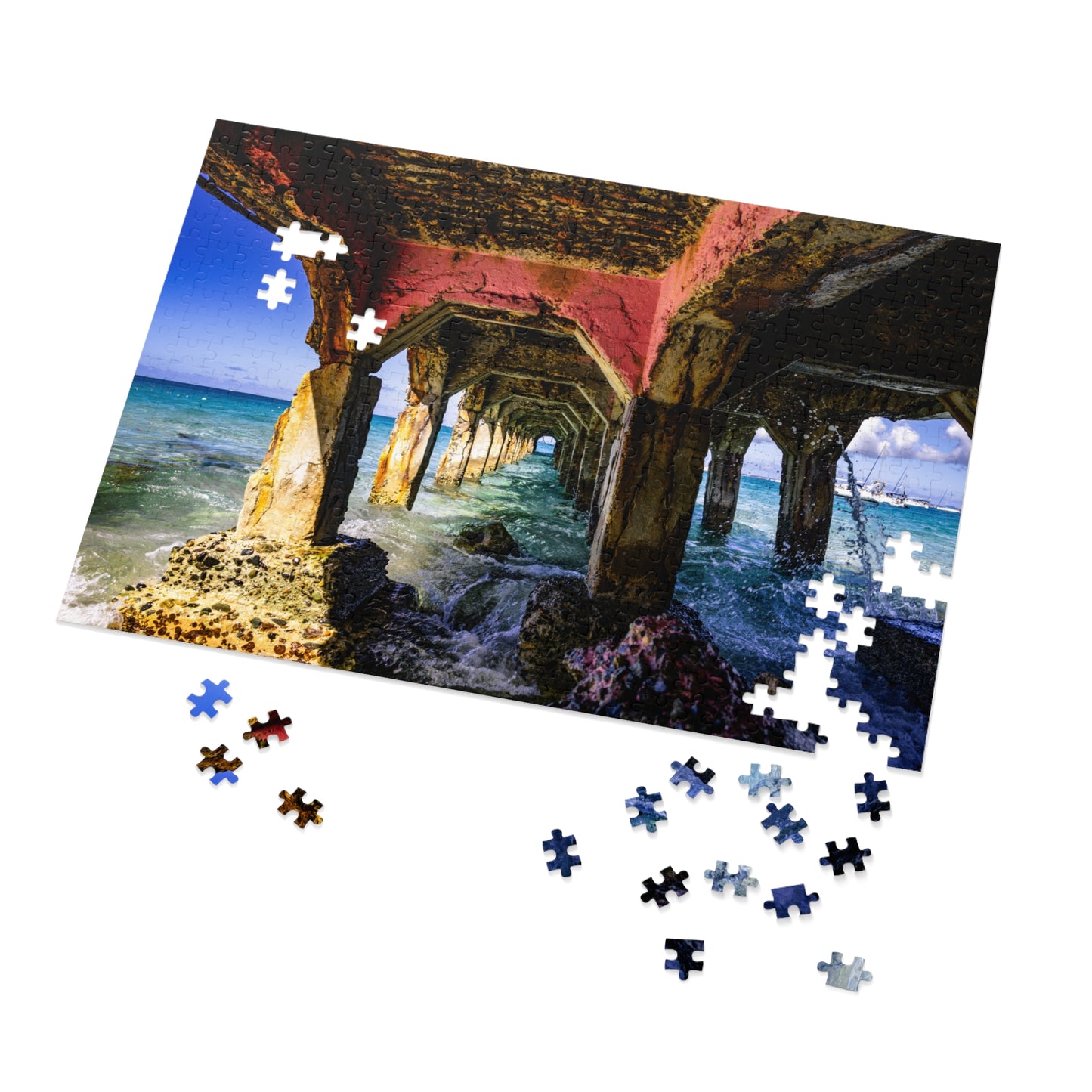 Grand Case Bridge Jigsaw Puzzle with Tin Box