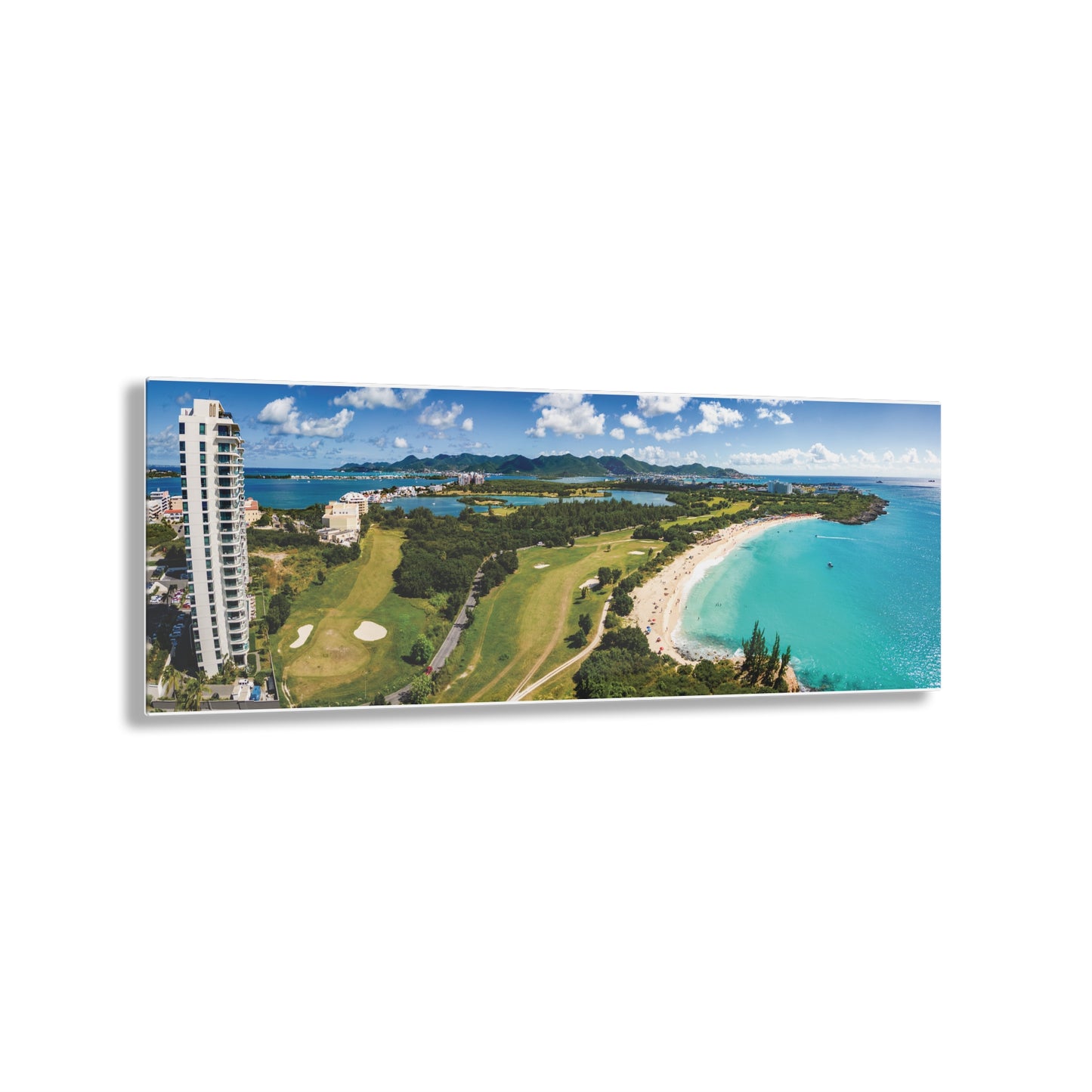 Mullet Bay Beach Panorama Acrylic Prints