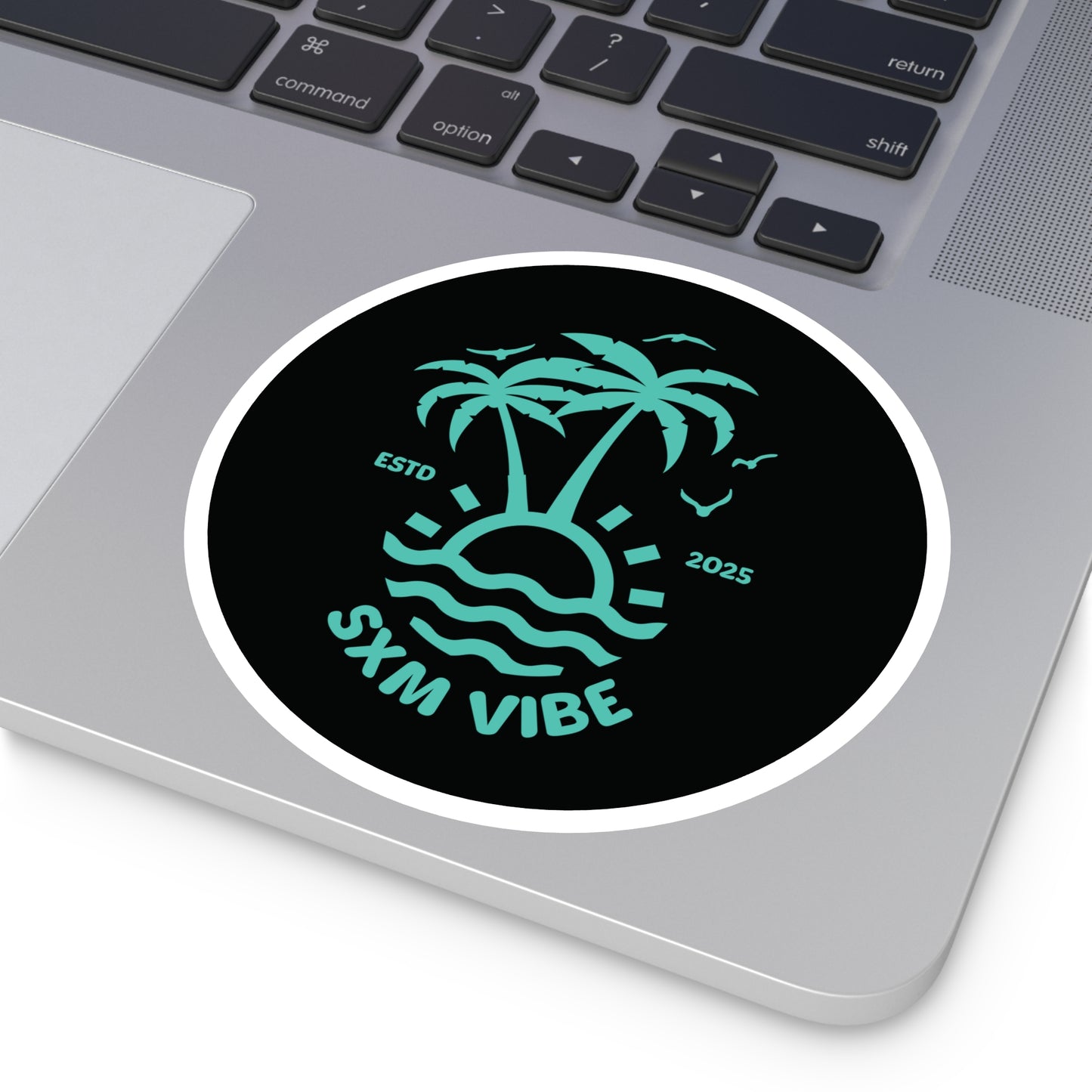 SXM Vibe Black/Turquoise Round Stickers