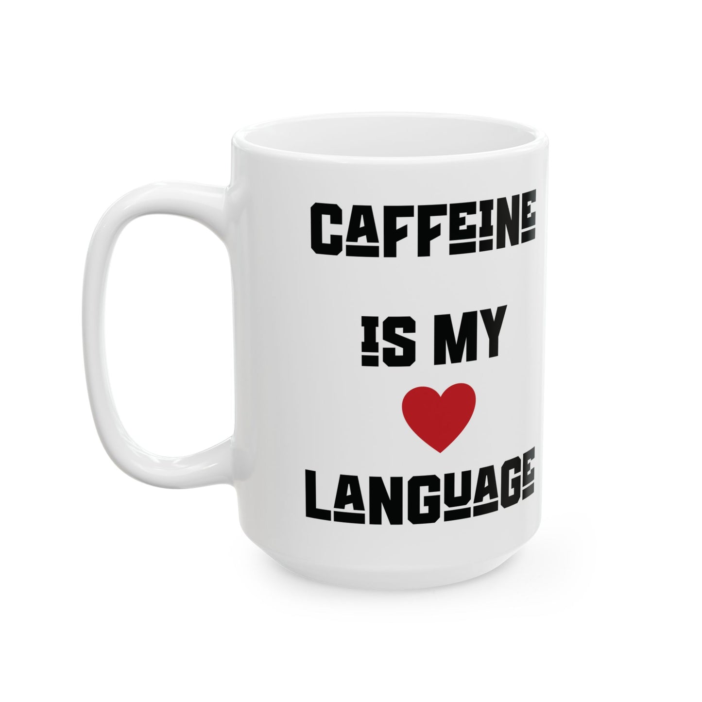 Love Language Ceramic Mug, 2 Logos (White)