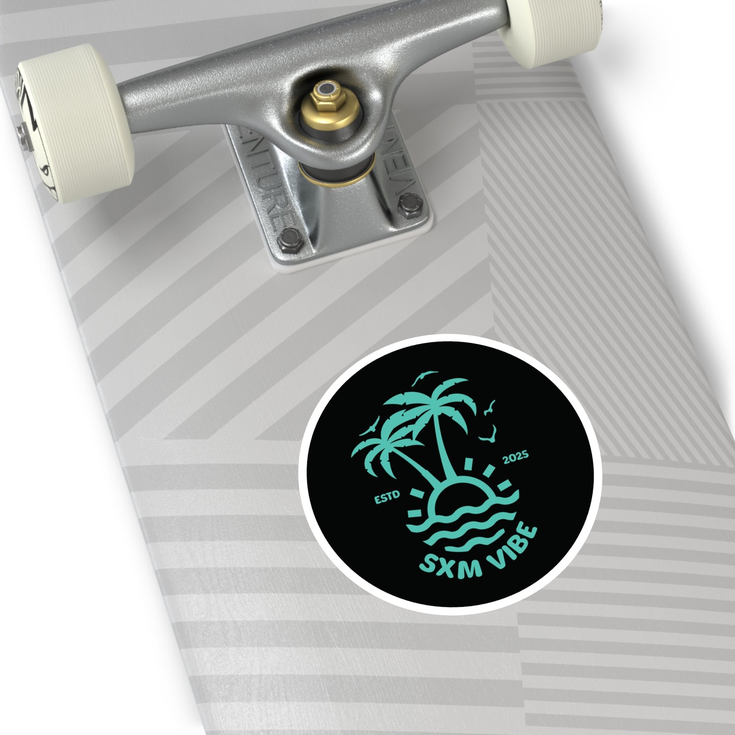 SXM Vibe Black/Turquoise Round Stickers