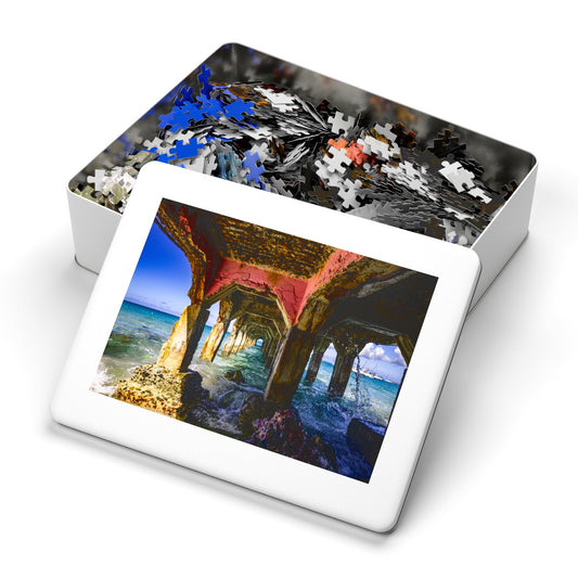 Grand Case Bridge Jigsaw Puzzle with Tin Box