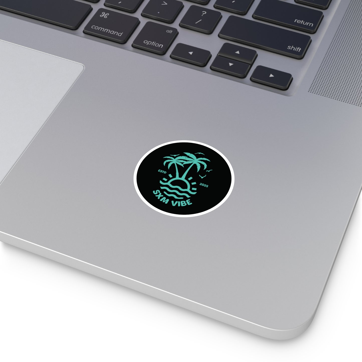 SXM Vibe Black/Turquoise Round Stickers