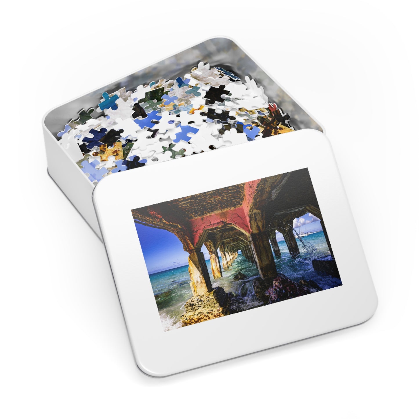 Grand Case Bridge Jigsaw Puzzle with Tin Box