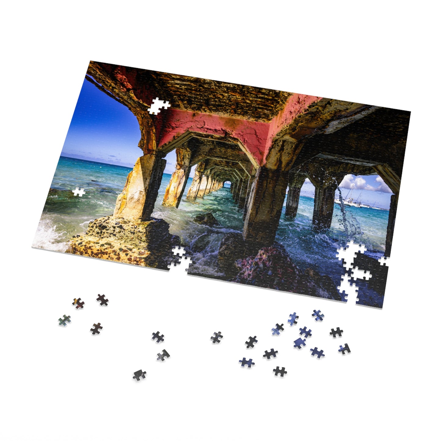 Grand Case Bridge Jigsaw Puzzle with Tin Box