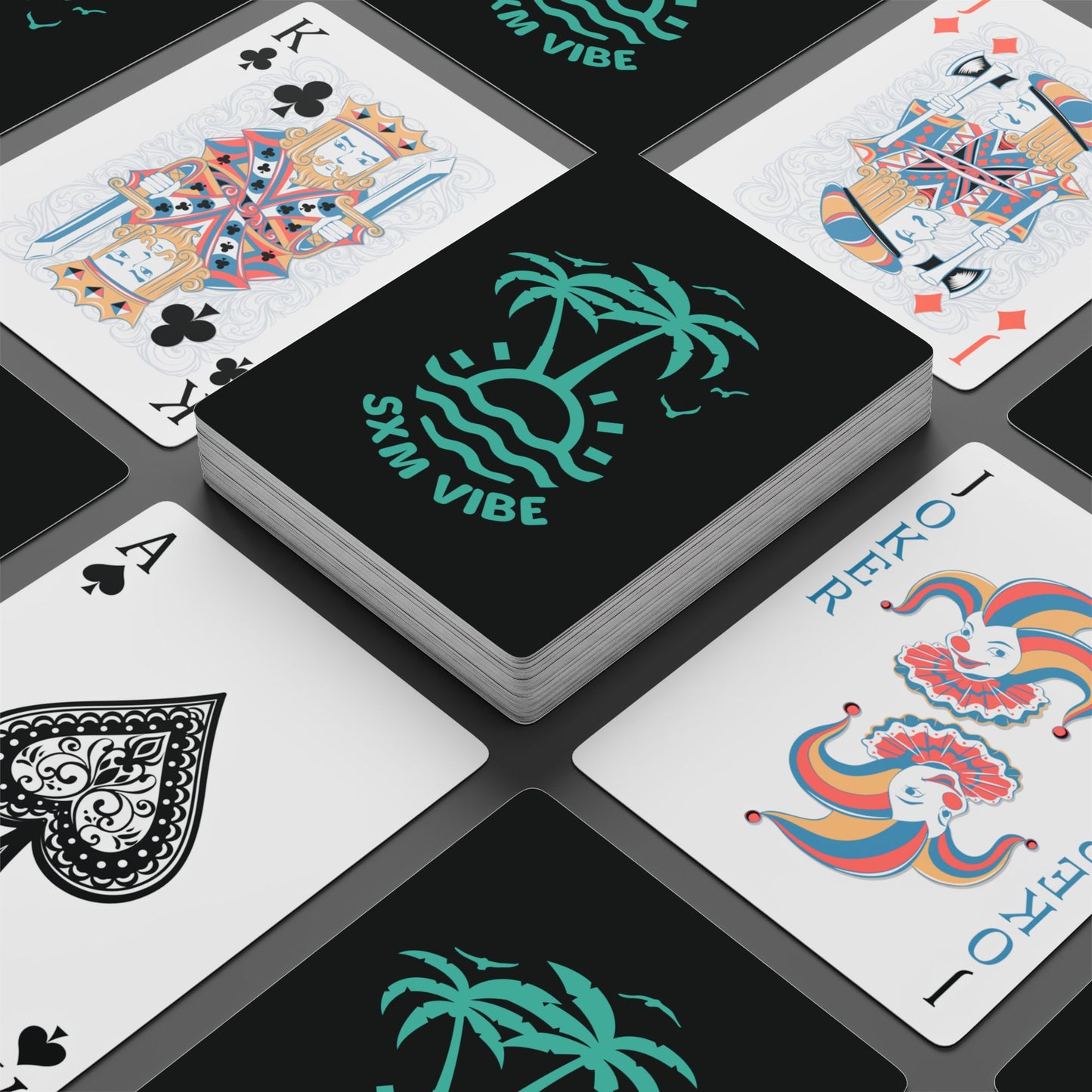 Poker Playing Cards (Black-Turquoise)