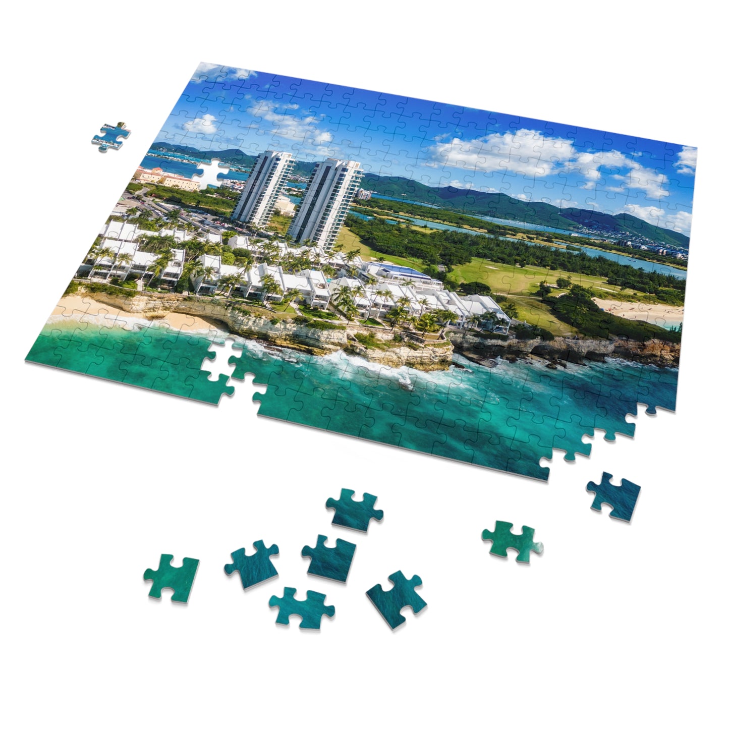 Fourteen Buildings Jigsaw Puzzle with Tin Box