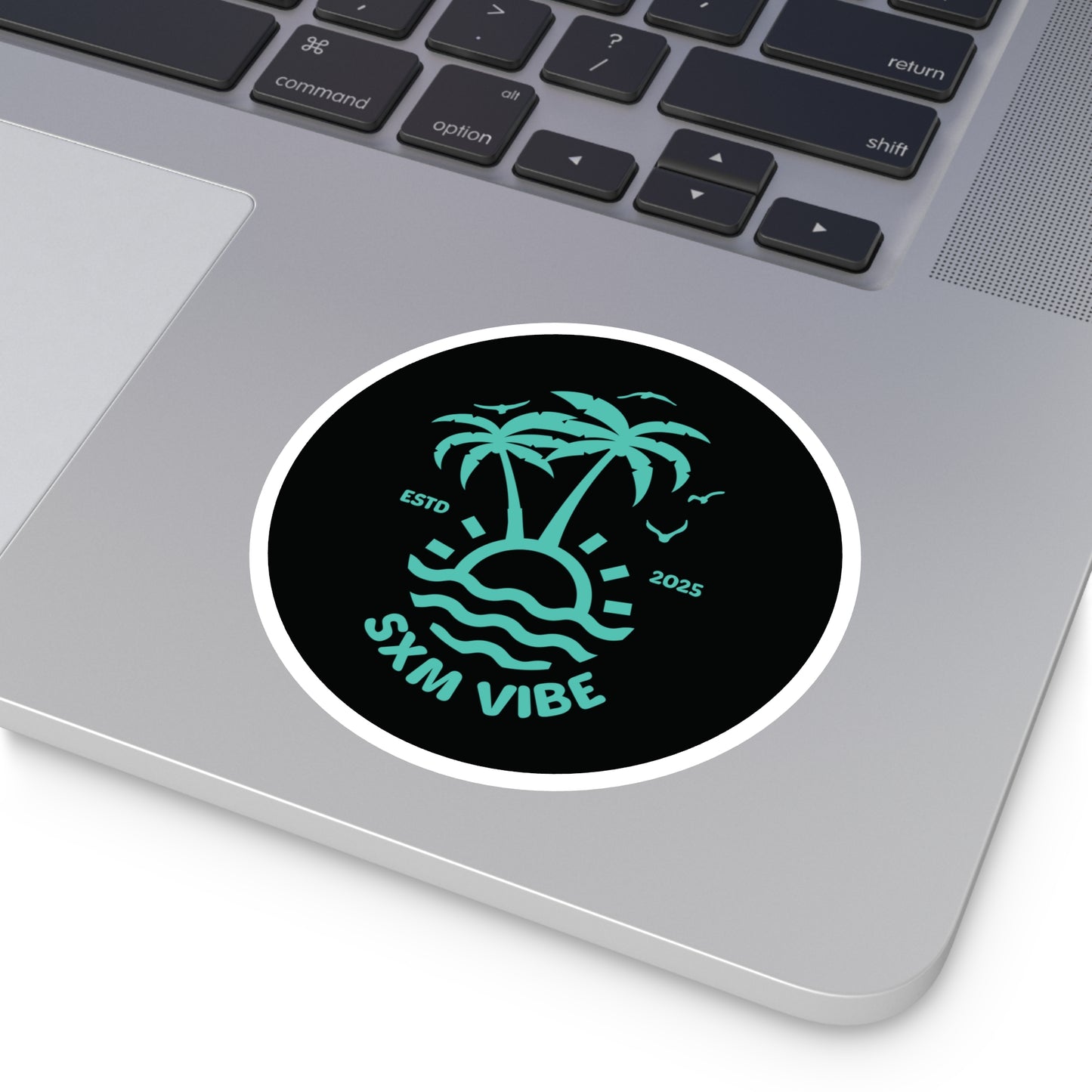 SXM Vibe Black/Turquoise Round Stickers