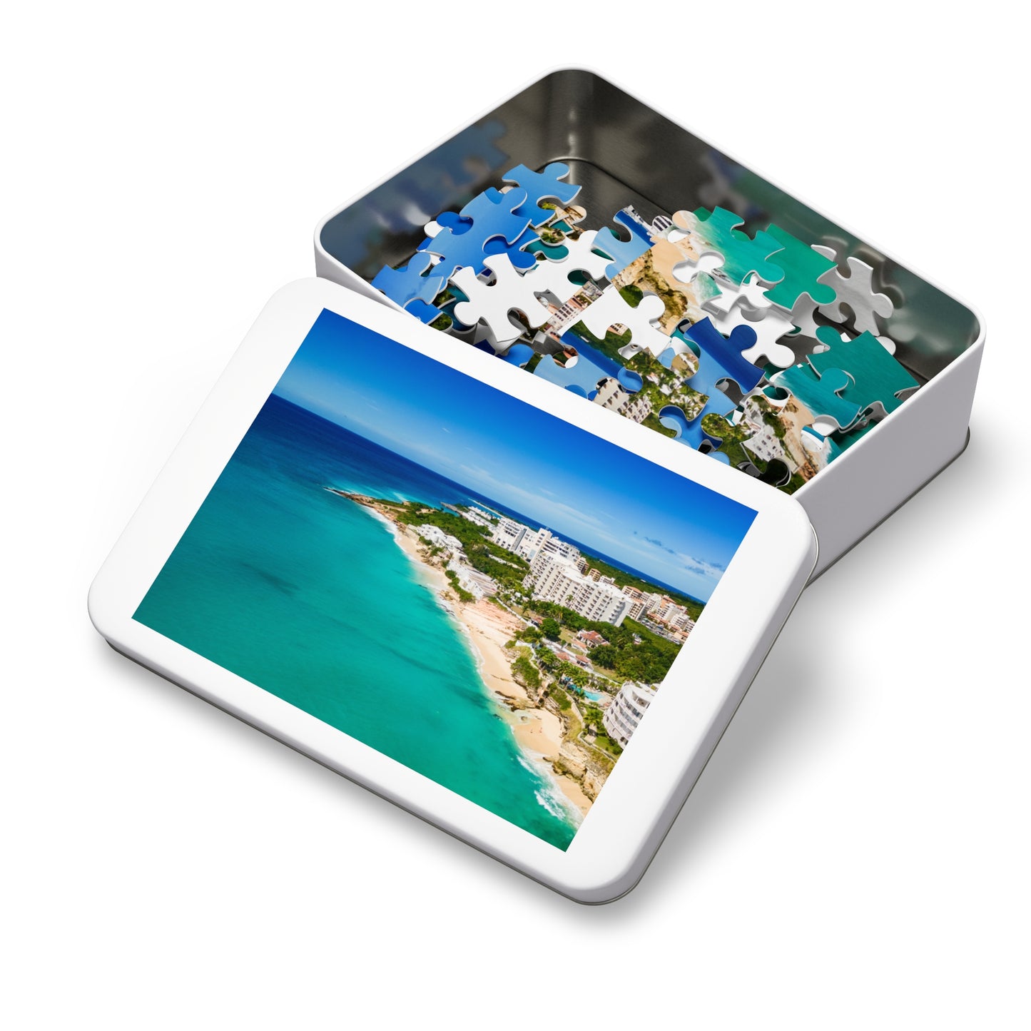 Cupecoy Beach Jigsaw Puzzle with Tin Box