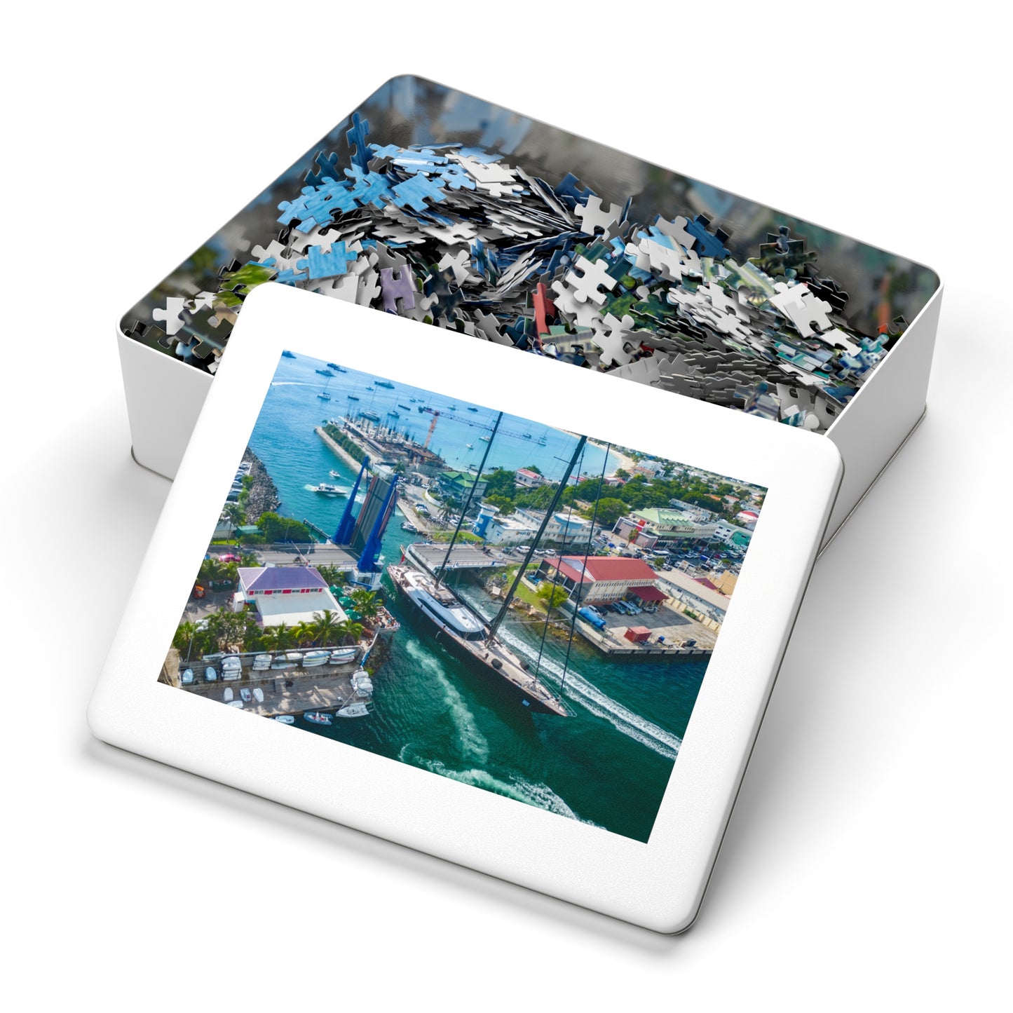 Simpson Bay Bridge Jigsaw Puzzle with Tin Box