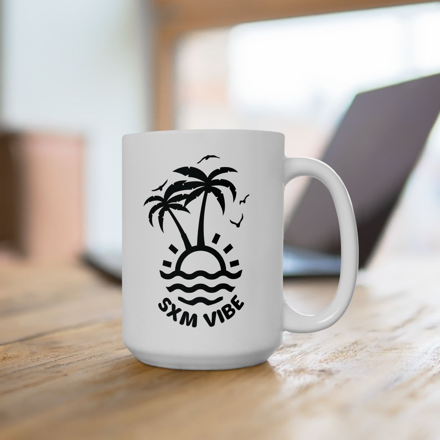 Coffee Time Ceramic Mug, 2 Logos (White)