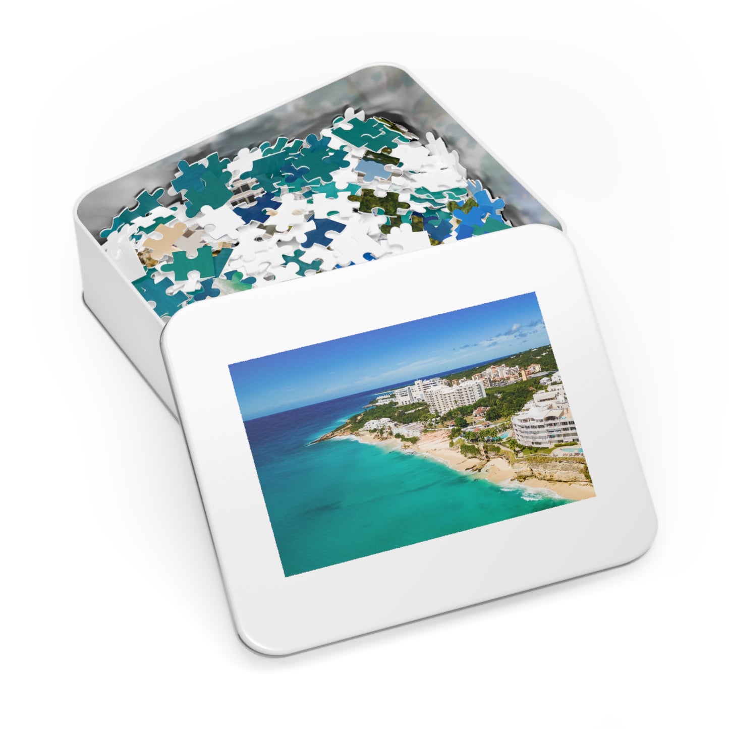 Cupecoy Beach Jigsaw Puzzle with Tin Box