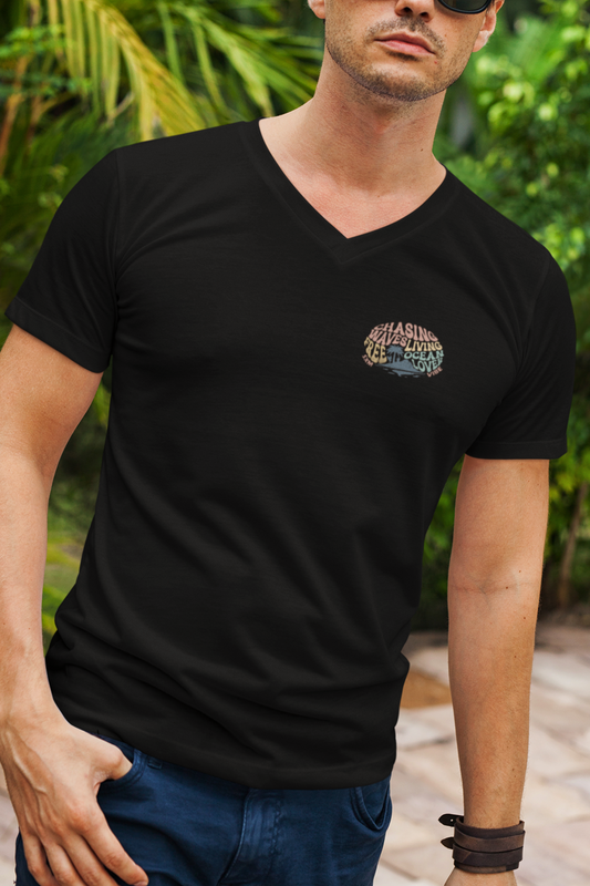 Men's Chasing Waves V-Neck (Logo on both sides)