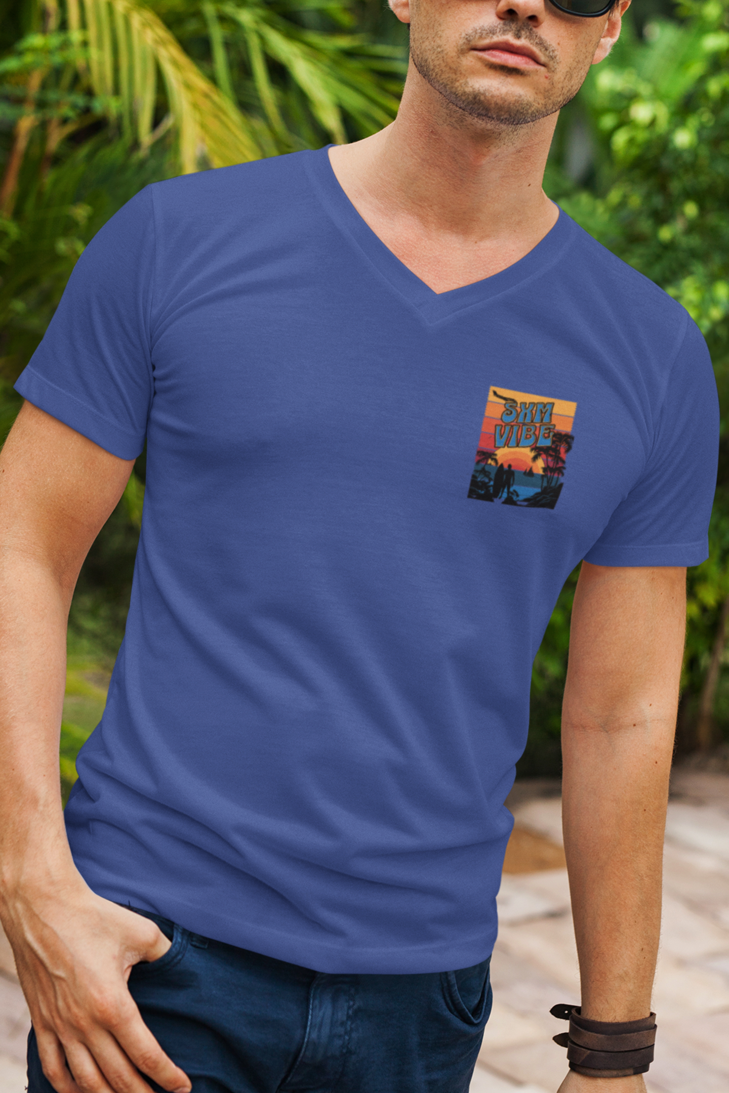 Camiseta de cuello en V SXM Vibe para hombre