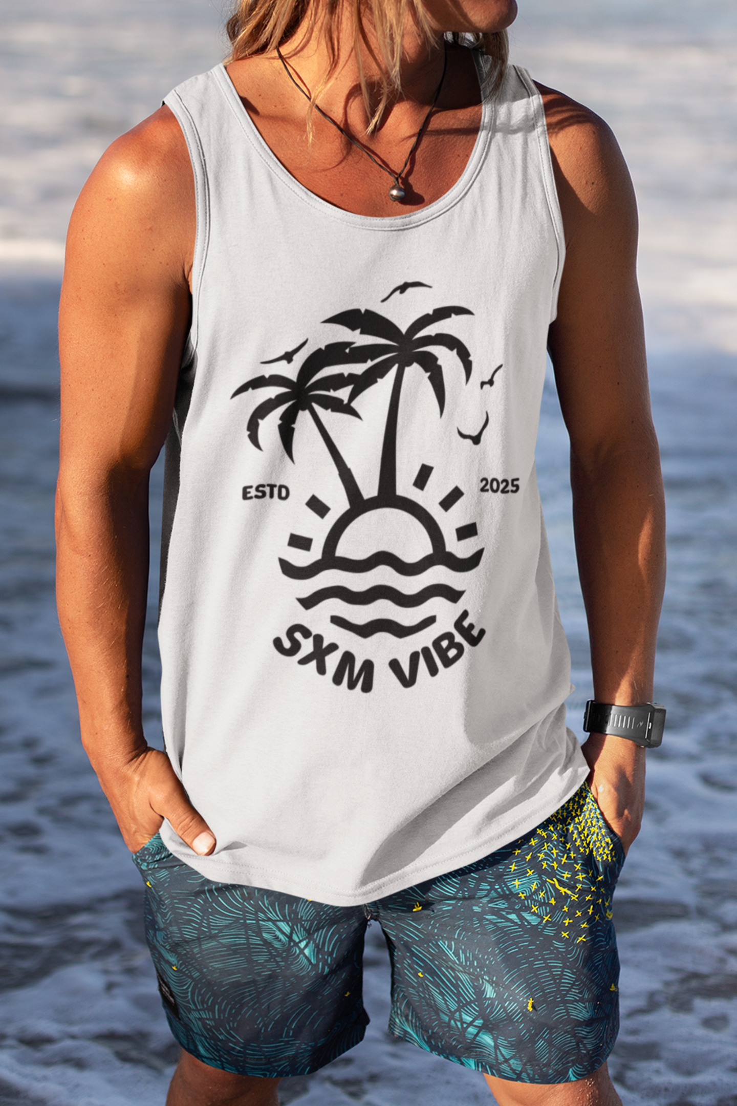 Camiseta clásica para hombre / Blanco y negro