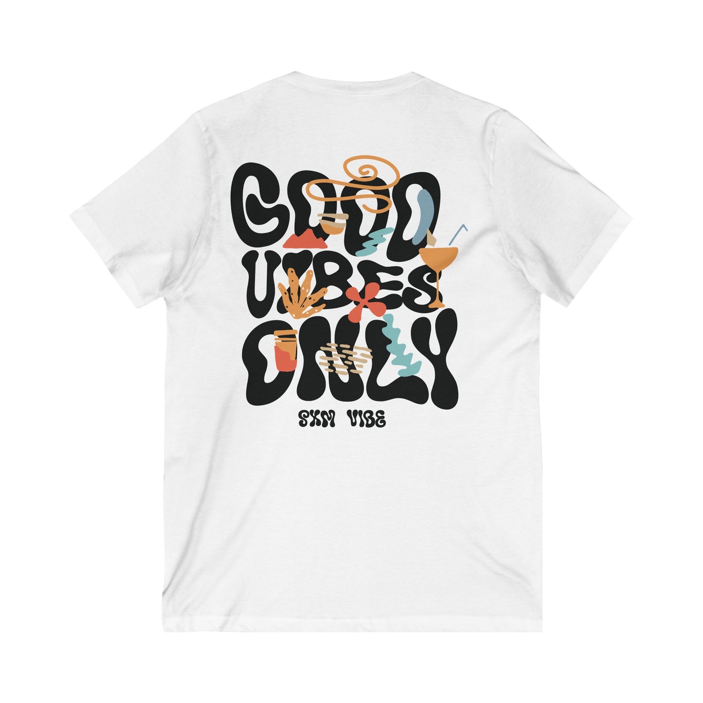 Camiseta con escote en V Good Vibes Only para mujer