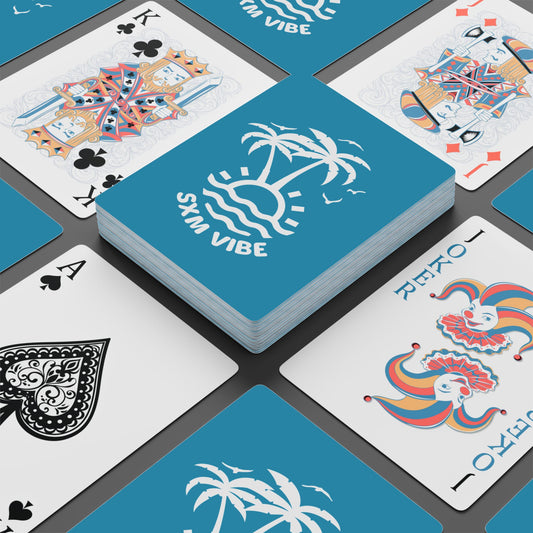 Poker Playing Cards (Turquoise-White)