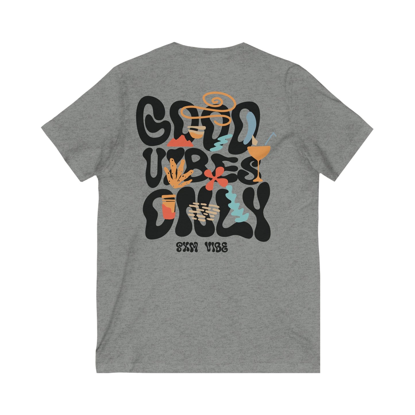 Camiseta con escote en V Good Vibes Only para mujer