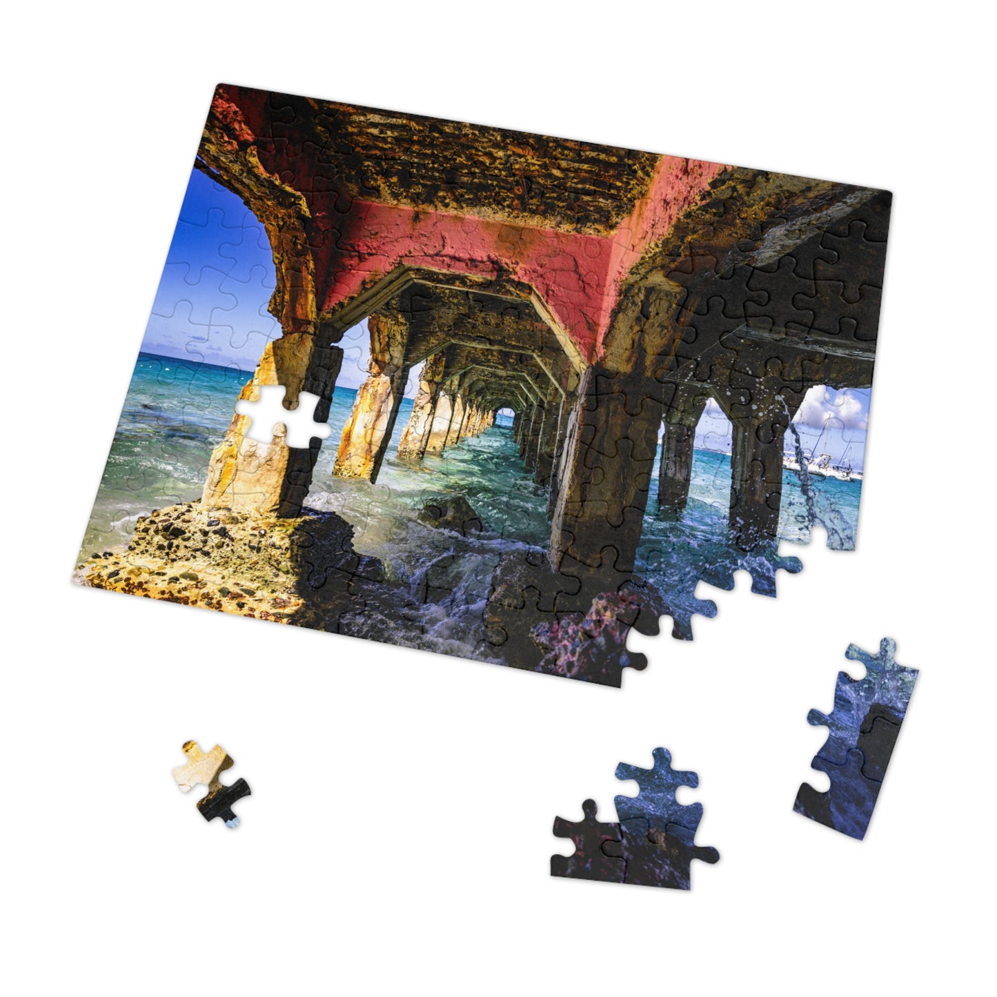 Grand Case Bridge Jigsaw Puzzle with Tin Box