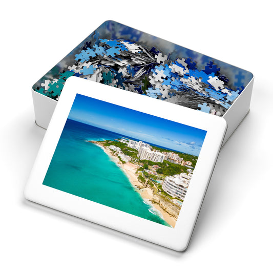 Cupecoy Beach Jigsaw Puzzle with Tin Box