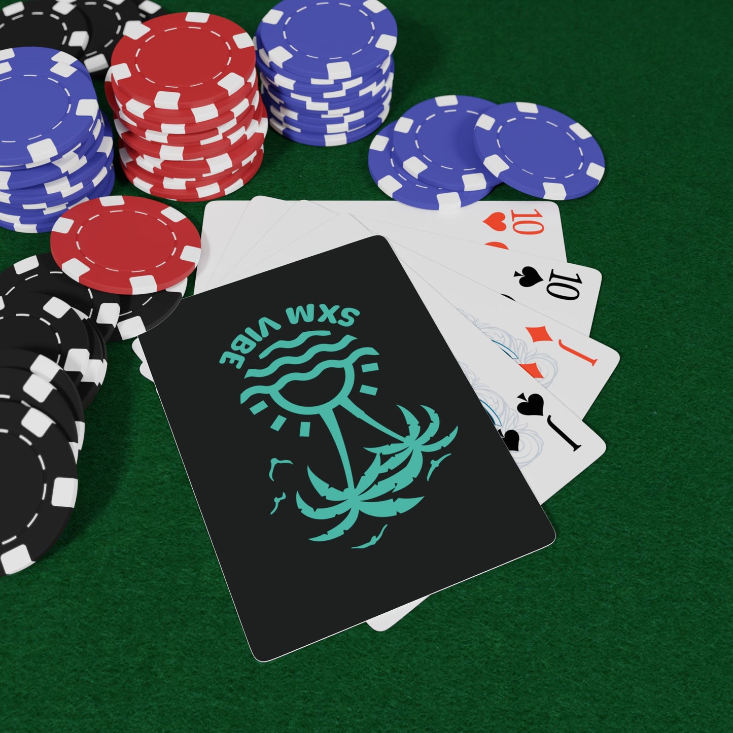 Poker Playing Cards (Black-Turquoise)