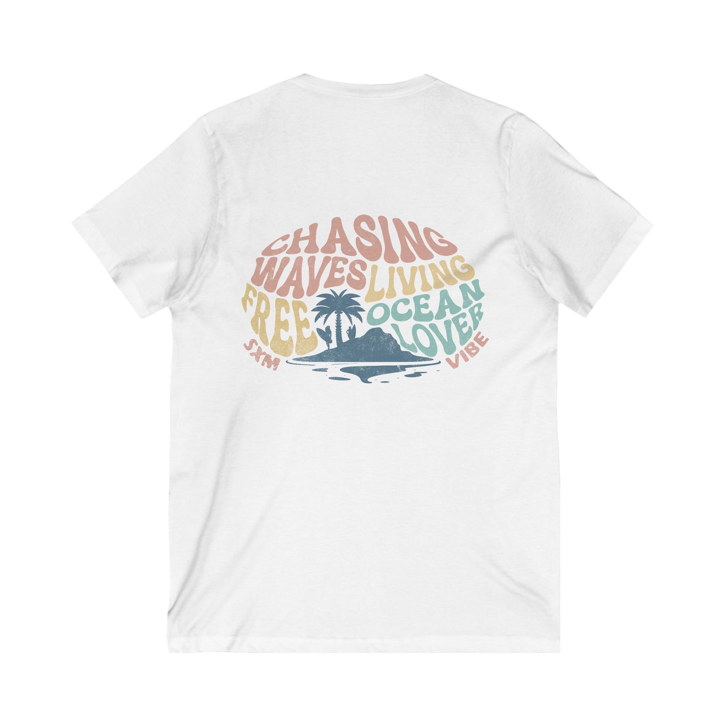 Camiseta Chasing Waves con escote en V para mujer