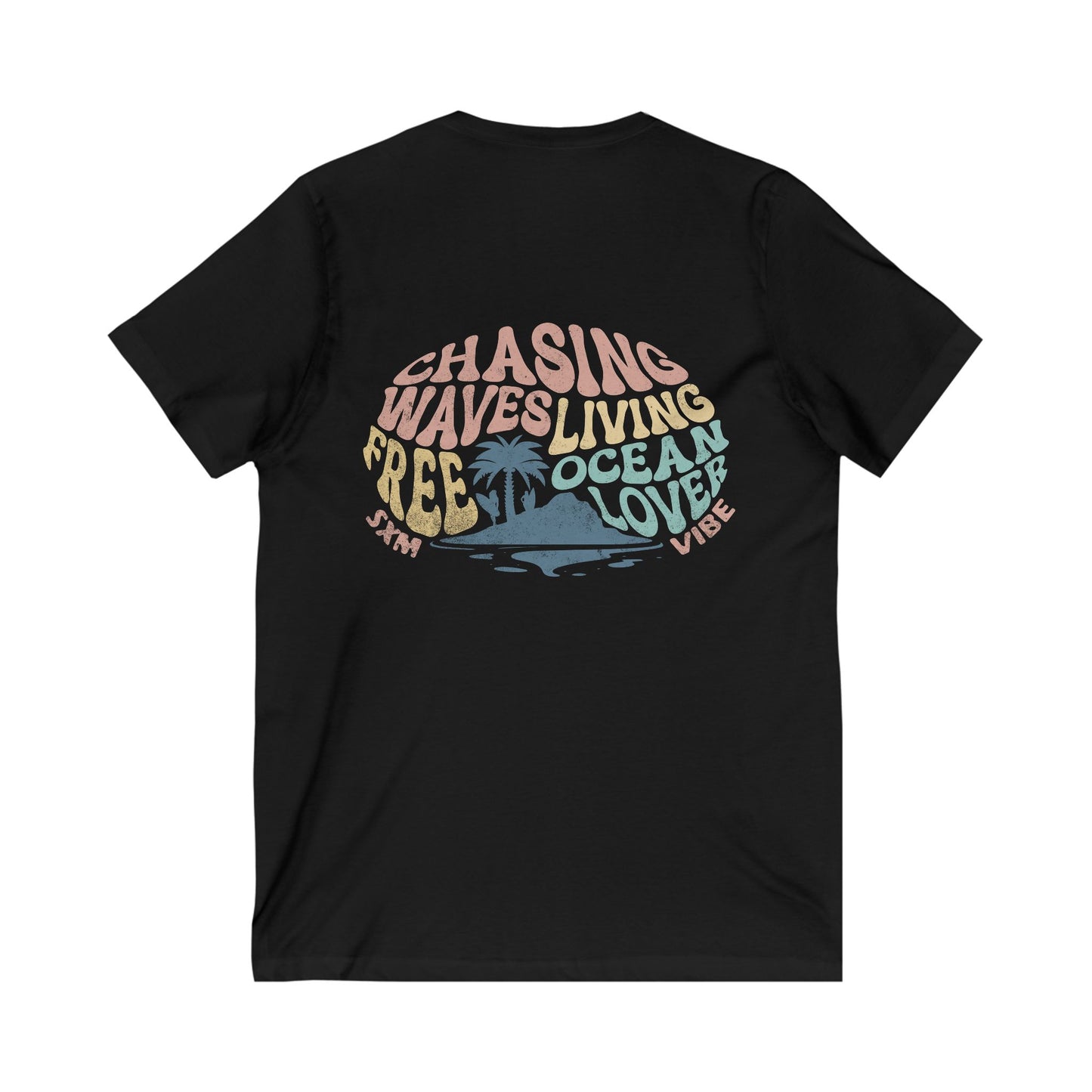 Camiseta Chasing Waves con escote en V para mujer