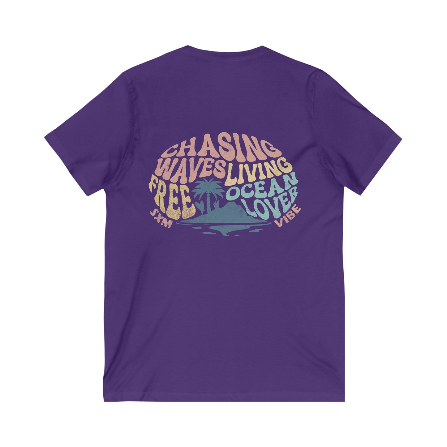 Camiseta Chasing Waves con escote en V para mujer