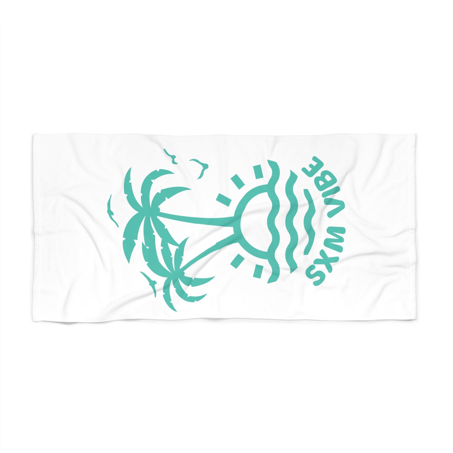 SXM Vibe Beach Towel (White-Turquoise)