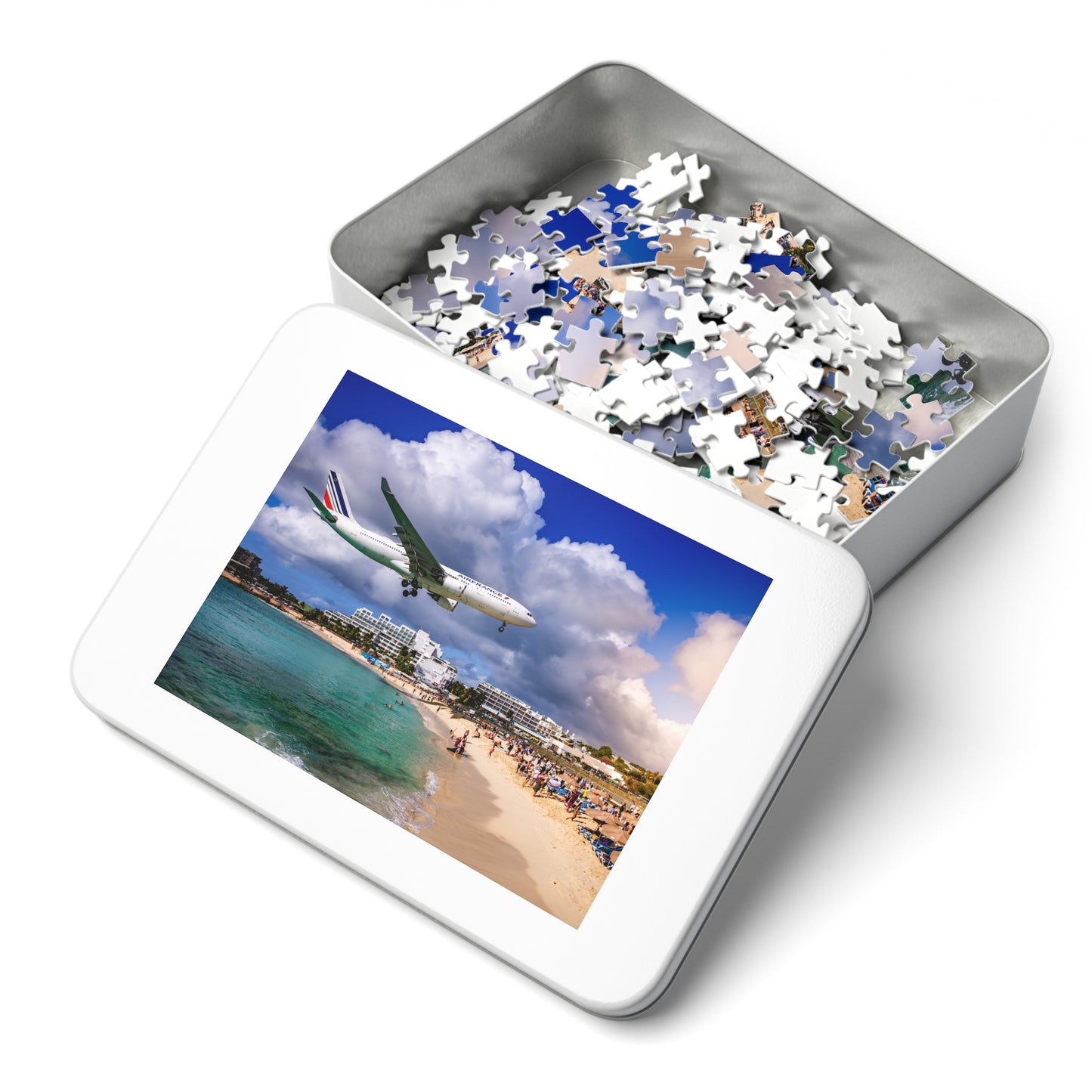 Maho Beach Airplane Jigsaw Puzzle with Tin Box