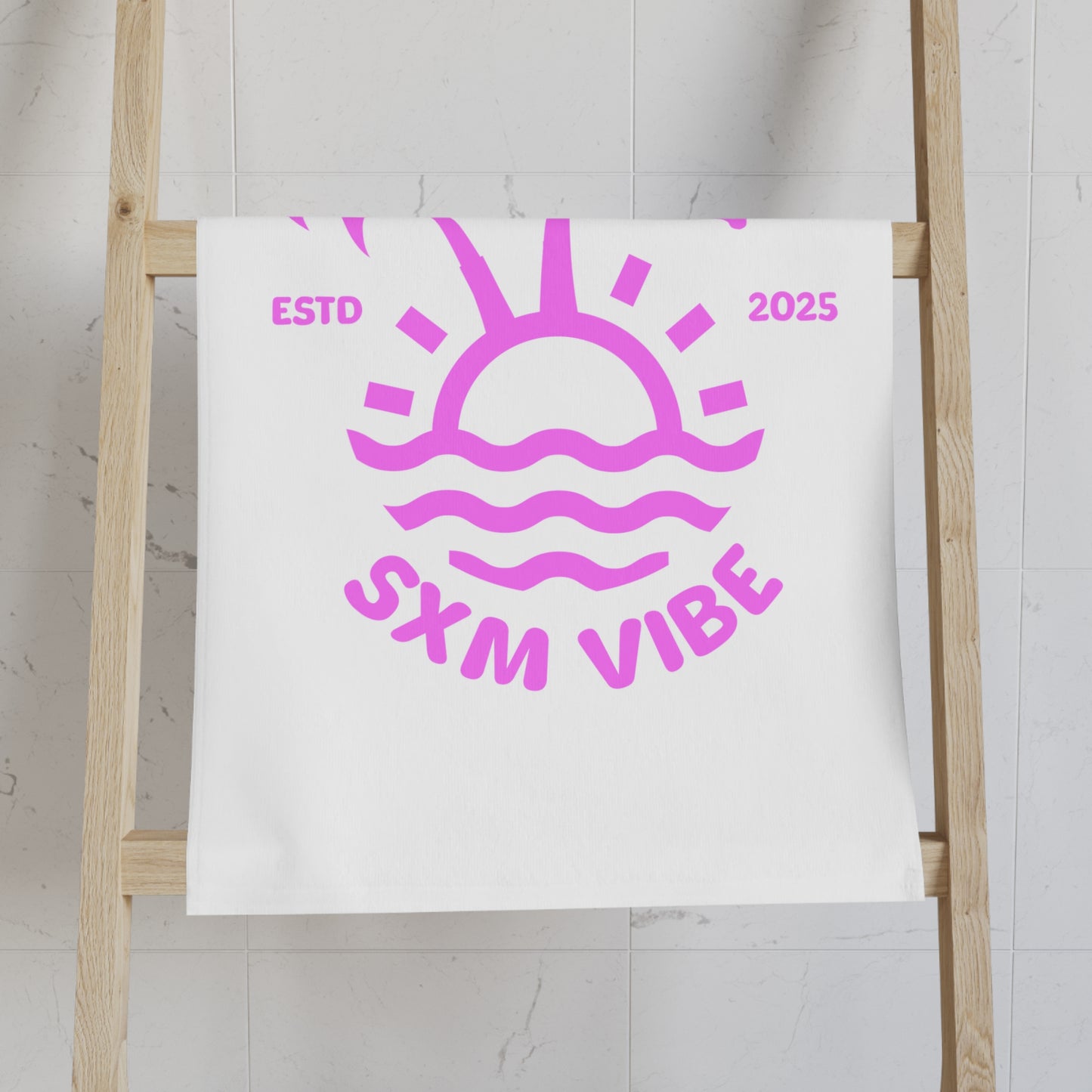 SXM Vibe Hand Towel (White-Pink)