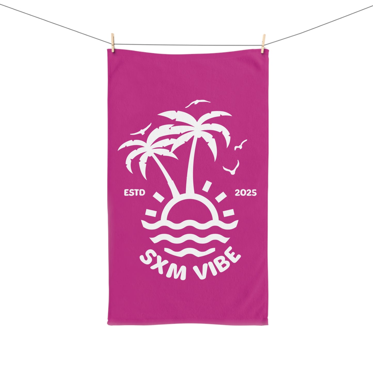 SXM Vibe Hand Towel (Dark Pink)