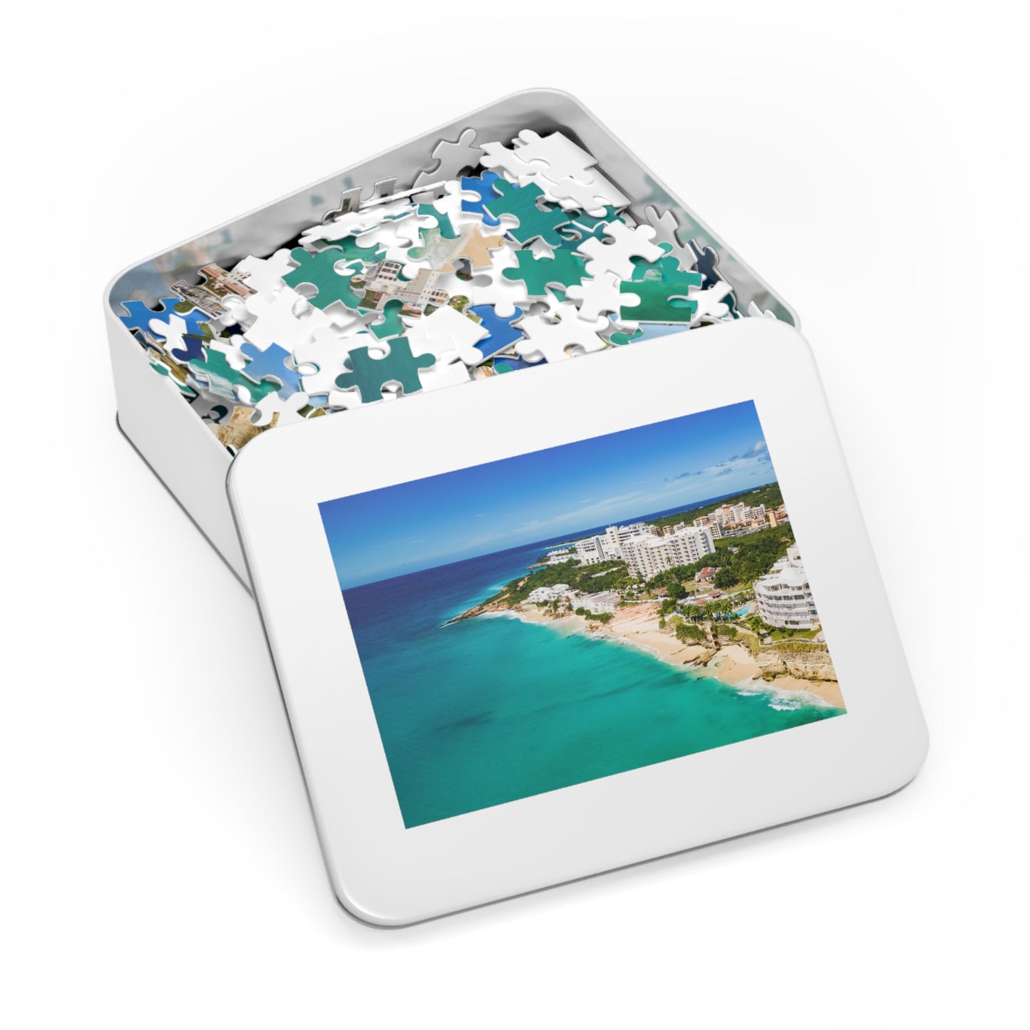 Cupecoy Beach Jigsaw Puzzle with Tin Box