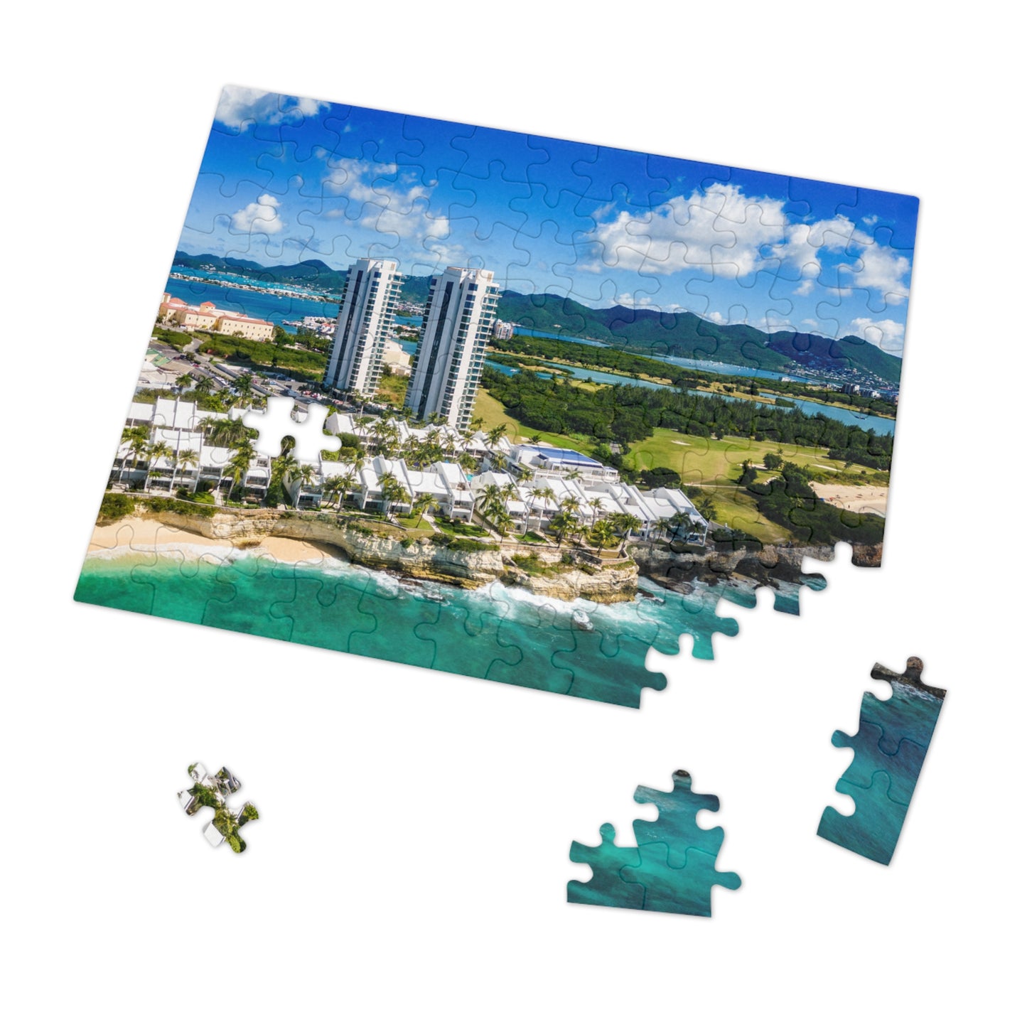 Fourteen Buildings Jigsaw Puzzle with Tin Box